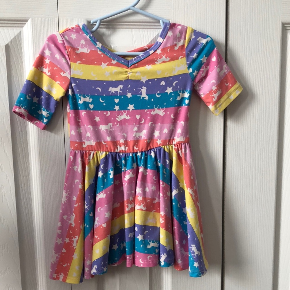Colorful Striped Kids Dress